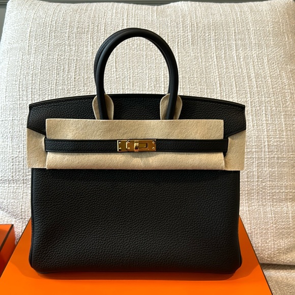 Hermes Handbags - Brand new hermes Birkin 25 black gold hardware 2024